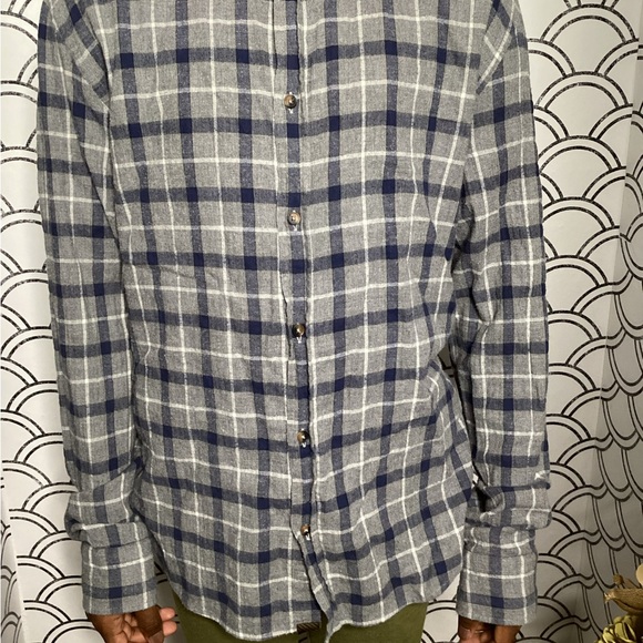 Billy Reid Melange Grid Plaid Wilson Shirt- Size XL - Picture 2 of 15